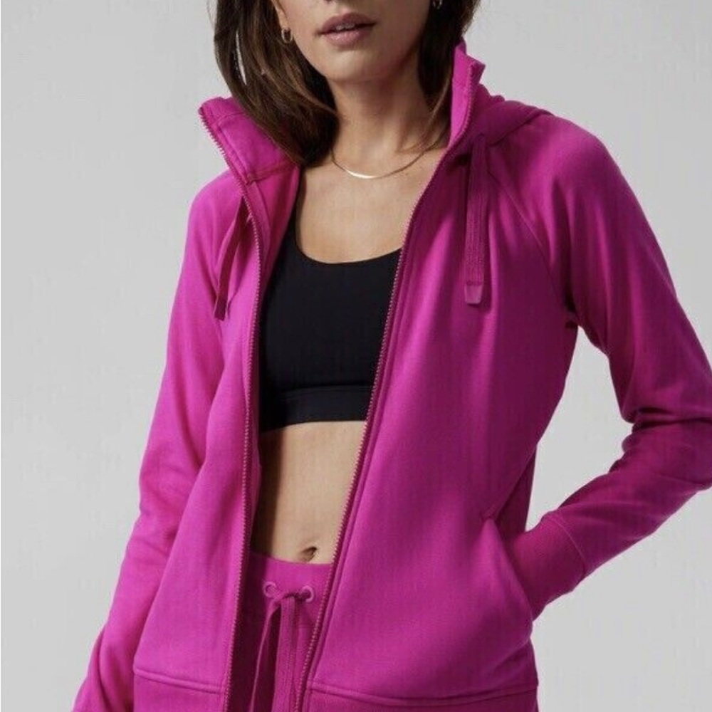 NWOT Athleta Fuchsia Pink Triumph Hoodie Jacket